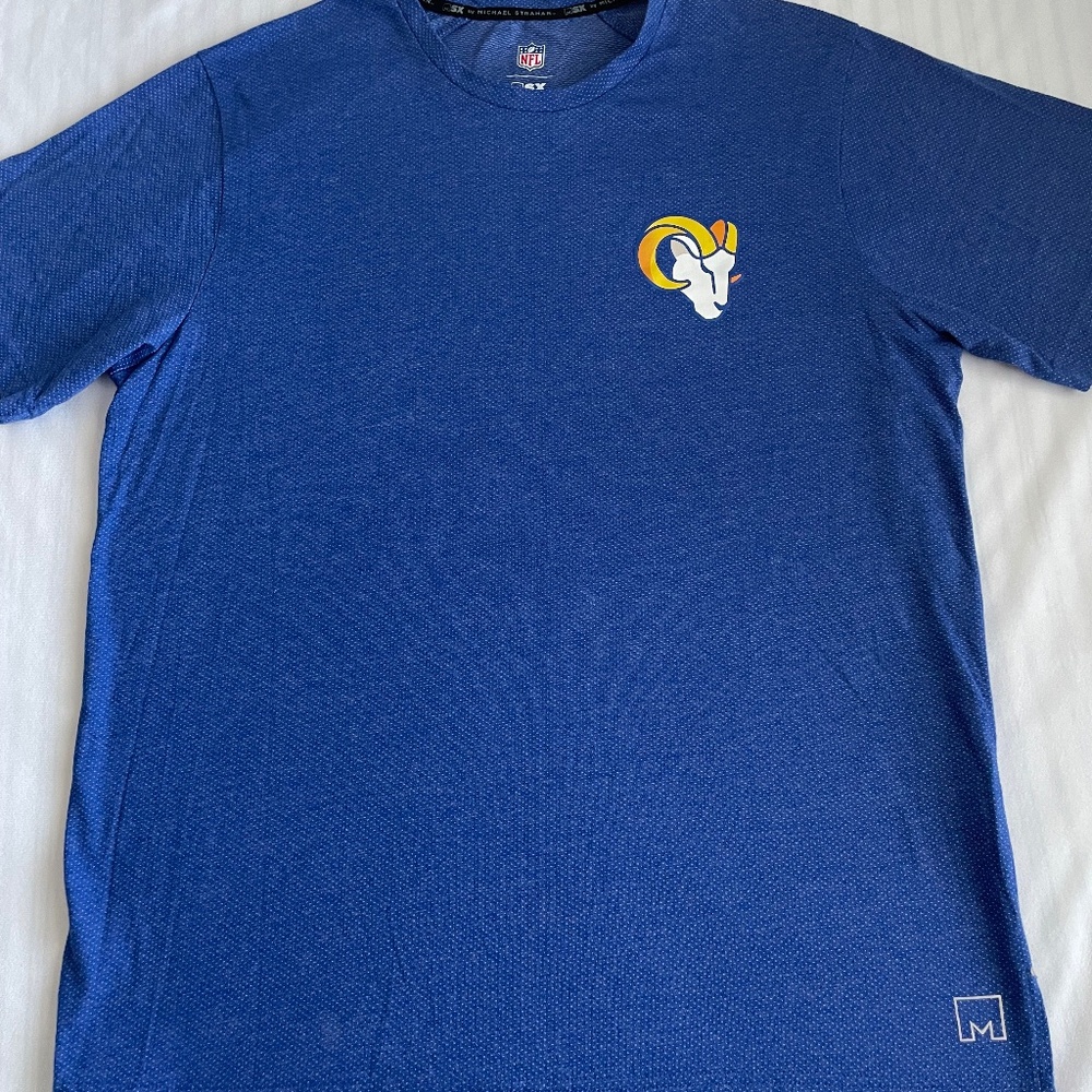 MSX Michael Strahan NFL Los Angeles Rams Mens T-Shirt Size Large Blue